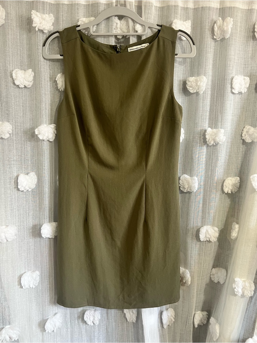 Abercrombie & Fitch Olive Sleeveless Midi Sheath Dress